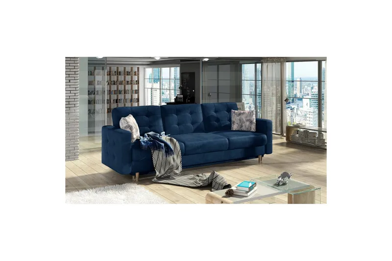 Soffa Eltap Asgard 233x93x92 cm, Monolith 77, Botanical 80, Blå, Mönster
