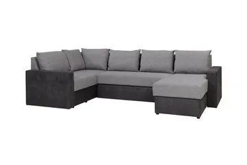 Staffin 4-sits Höger U-formad Hörnbäddsoffa 140x270 cm med Förvaring i Tyg - Grå - Möbler - Soffa - Bäddsoffa