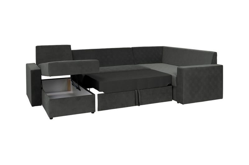 Staffin 4-sits Hörnbäddsoffa Dark grey/Light grey - Möbler - Soffa - Bäddsoffa