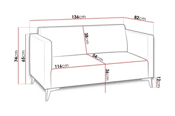 Szafir 2-sits Soffa 82x136 cm - Rosa - Möbler - Soffa - Bäddsoffa