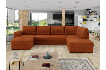 Taberk Bäddsoffa med Divan och Schäslong 4-sits i Chenille - Orange - Möbler - Soffa - Bäddsoffa