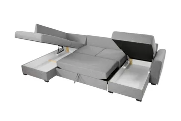 Taberk Bäddsoffa med Divan och Schäslong 4-sits - Rosa - Möbler - Soffa - Bäddsoffa