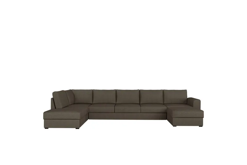 Taberk Bäddsoffa med Divan och Schäslong 5-sits, Brun