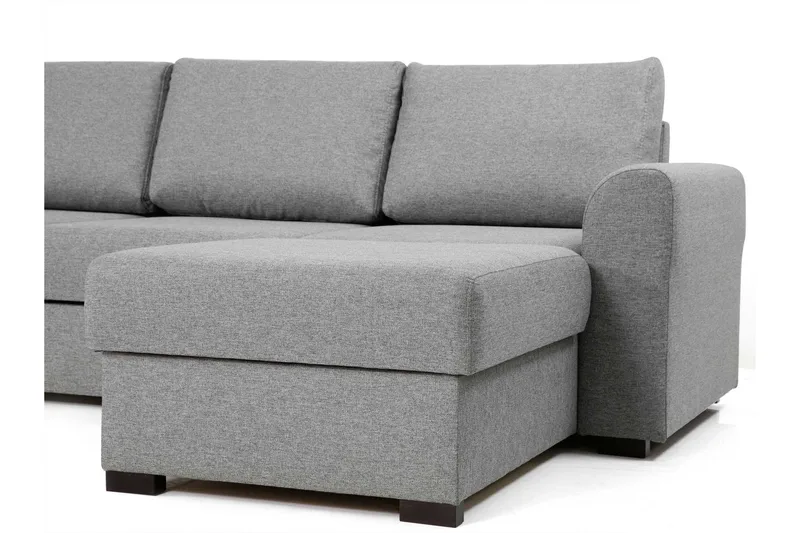 Taberk Bäddsoffa med Divan och Schäslong 5-sits i Chenille - Blå - Möbler - Soffa - Bäddsoffa