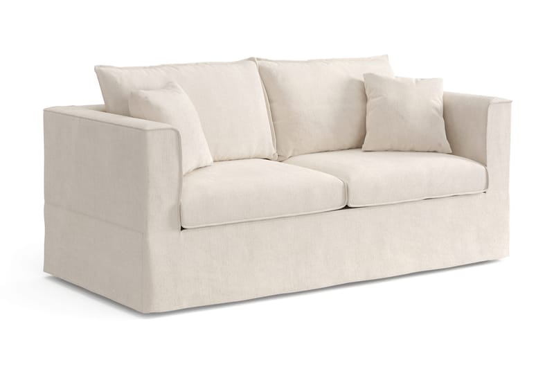 Travstad 3-sits Bäddsoffa med HVILA Bäddmadrass 140x200 cm Latex med Tvättbar klädsel - Beige - Möbler - Soffa - Bäddsoffa