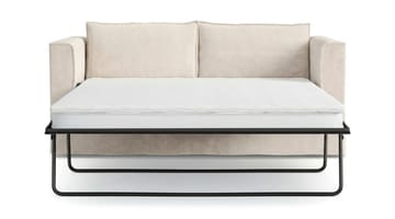 Travstad 3-sits Bäddsoffa med HVILA Bäddmadrass 140x200 cm Latex med Tvättbar klädsel - Beige - Möbler - Soffa - Bäddsoffa