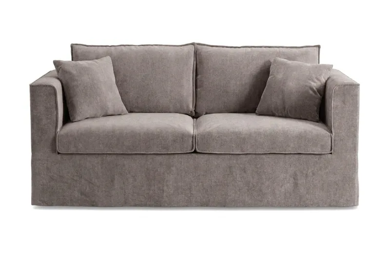 Travstad 3-sits Bäddsoffa med HVILA Bäddmadrass 140x200 cm Polyesterskum med Tvättbar klädsel, Grå