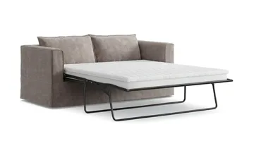 Travstad 3-sits Bäddsoffa med HVILA Bäddmadrass 140x200 cm Polyesterskum med Tvättbar klädsel - Grå - Möbler - Soffa - Bäddsoffa