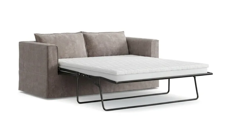 Travstad 3-sits Bäddsoffa med HVILA Bäddmadrass 140x200 cm Polyesterskum med Tvättbar klädsel - Grå - Möbler - Soffa - Bäddsoffa