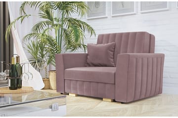 Upperud 1-sits Bäddbar Rektangulär Bäddsoffa med Förvaring i Sammet - Rosa - Möbler - Soffa - Bäddsoffa