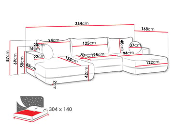 Uppland Bäddsoffa Dubbeldivan 5-sits - Grå - Möbler - Soffa - Bäddsoffa
