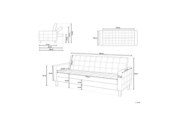 Vehkoo Bäddsoffa 200 cm - Grå - Möbler - Soffa - Bäddsoffa