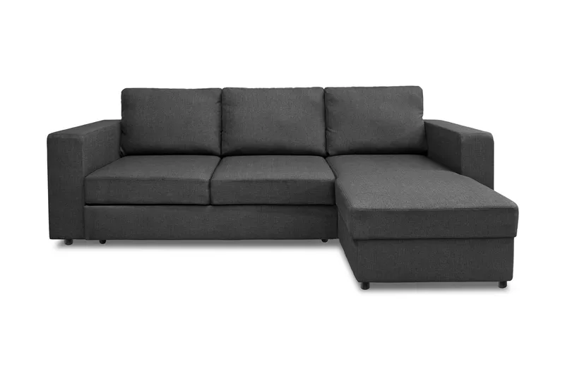 Verona Bäddsoffa 3-sits med Divan Vändbar, Mörkgrå