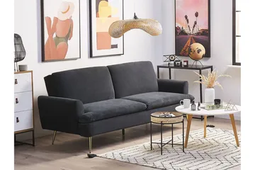 Vettre 3-sits Bäddsoffa - Sammet/Svart - Möbler - Soffa - Bäddsoffa
