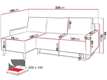 Waldsten 3-sits Bäddsoffa med Divan - Grå - Möbler - Soffa - Bäddsoffa