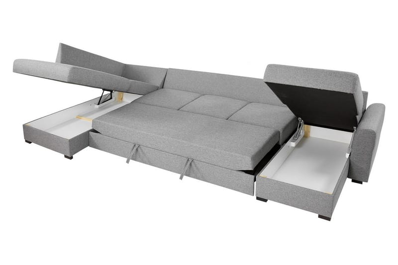 Wilma Bäddsoffa 141x340 cm med Förvaring i Tyg - Svart - Möbler - Soffa - Bäddsoffa