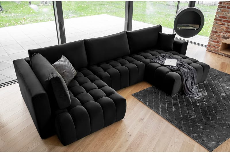 Yorktown U-bäddsoffa Divan Höger, Mörkblå