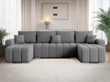 Zulueta 4-sits Bäddsoffa med dubbeldivan - grå - Möbler - Soffa - Bäddsoffa