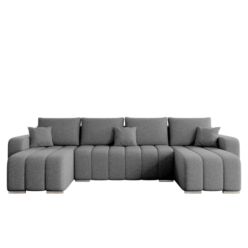 Zulueta 4-sits Bäddsoffa med dubbeldivan, grå