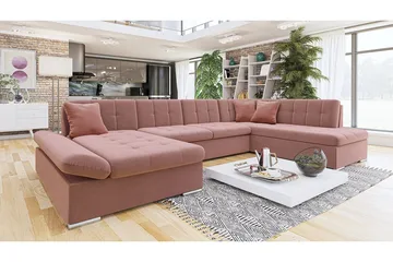 Zumar 4-sits Bäddsoffa Höger - Rosa - Möbler - Soffa - Bäddsoffa