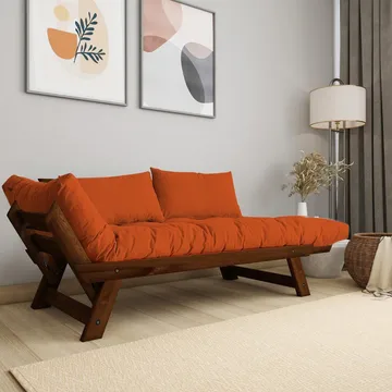 Zylar 2-sits Bäddsoffa - Brun/Orange - Möbler - Soffa - Bäddsoffa