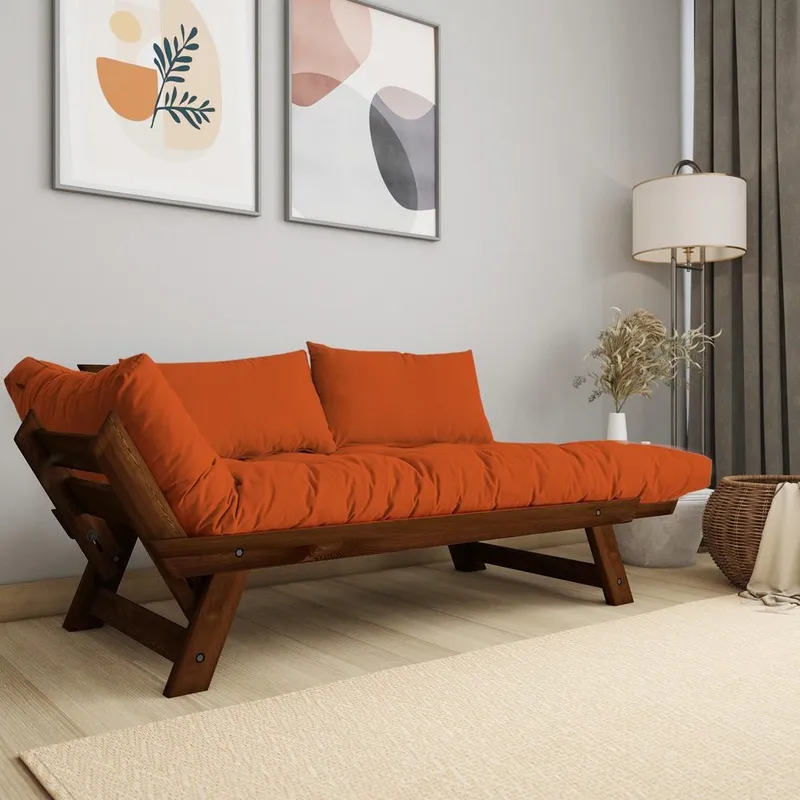 Zylar 2-sits Bäddsoffa - Brun/Orange - Möbler - Soffa - Bäddsoffa
