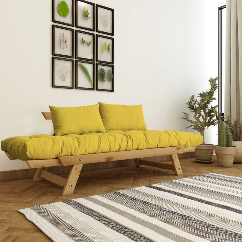 Zylar 2-sits Bäddsoffa - Gul/Natur - Möbler - Soffa - Bäddsoffa - Bäddsoffa 2 sits