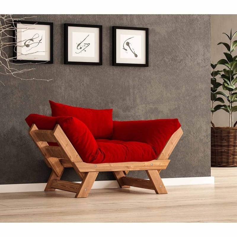 Zylar 2-sits Bäddsoffa, Röd
