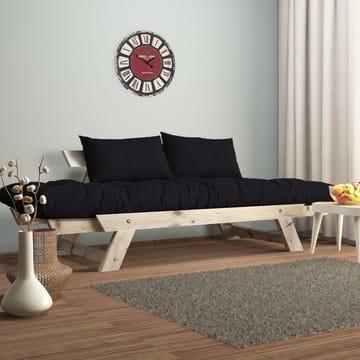 Zylar 2-sits Fällbar Bäddsoffa i Tyg med Träram - Svart|Beige - Möbler - Soffa - Bäddsoffa - Bäddsoffa 2 sits
