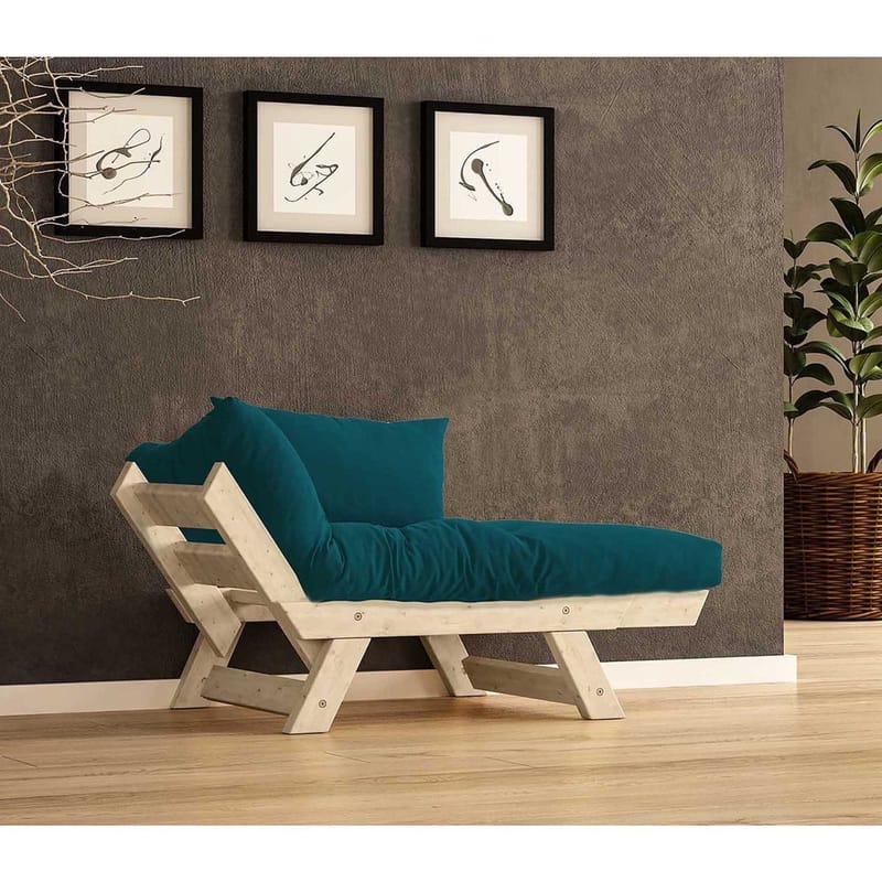 Zylar 2-sits Fällbar Bäddsoffa med Träram 75x140 cm i Linne - Beige - M öbler - Soffa - Bäddsoffa