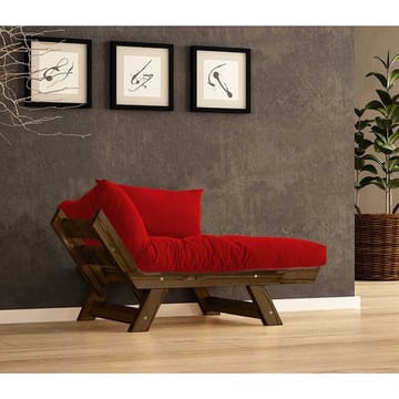 Zylar 2-sits Fällbar Bäddsoffa med Träram 75x140 cm i Linne - Röd - Möbler - Soffa - Bäddsoffa