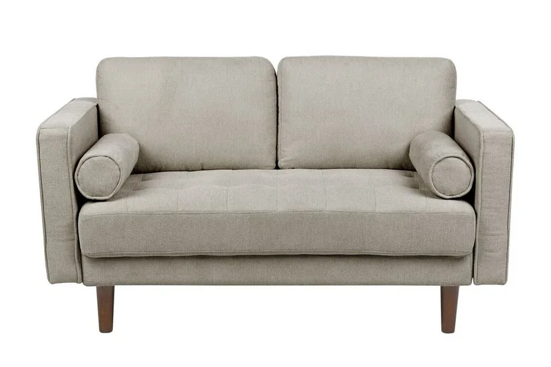 Babur Soffa 2-sits, Taupe/Mörkt trä