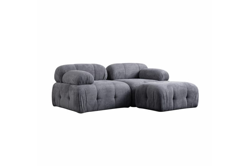 Belgin Bubblig Divansoffa 2-sits med fasta armstöd - Grå - Möbler - Soffa - Modulsoffor - Komplett modulsoffa