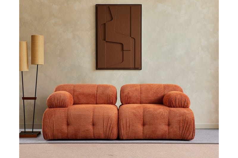 Belgin Bubblig Soffa 2-sits med fasta armstöd - Orange - Möbler - Soffa - Modulsoffor - Komplett modulsoffa