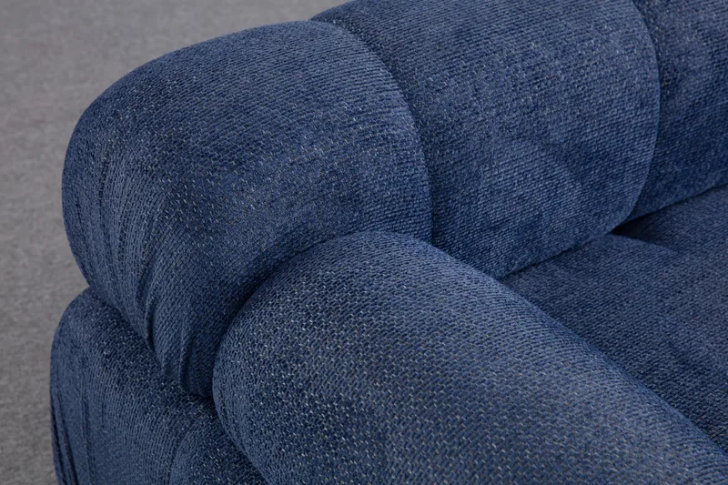 Belgin Bubblig Soffa 3-sits med fasta armstöd - Blå - Möbler - Soffa - Modulsoffor - Komplett modulsoffa
