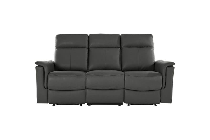 3-sitssoffa Southbrook Grå, PU/trä/metall, Manuell vilstol - Grå, PU/trä/metall, Manuell vilstol - Möbler - Soffa - Biosoffa & reclinersoffa
