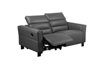 Carpari Djup 2-sits Biosoffa med Recliner i Konstläder - Grå - Möbler - Soffa - Biosoffa & reclinersoffa - 2 sits biosoffa & reclinersoffa