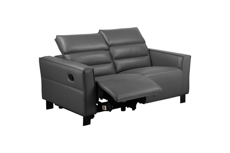 Carpari Djup 2-sits Biosoffa med Recliner i Konstläder - Grå - Möbler - Soffa - Biosoffa & reclinersoffa - 2 sits biosoffa & reclinersoffa