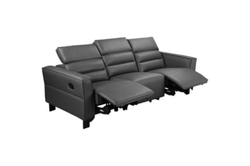 Carpari Djup 3-sits Biosoffa med Recliner i Tyg - Grå - Möbler - Soffa - Biosoffa & reclinersoffa - 3 sits biosoffa & reclinersoffa