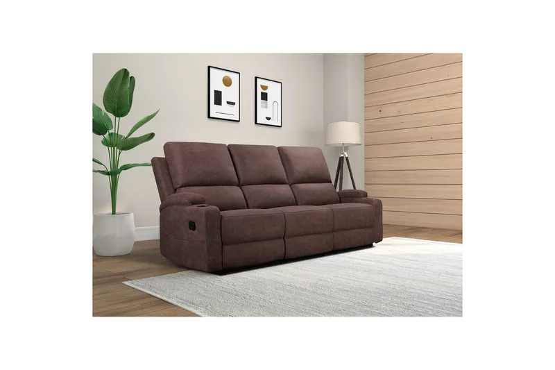 Dallas Reclinersoffa 3-sits - Brun - Möbler - Soffa - Biosoffa & reclinersoffa - 3 sits biosoffa & reclinersoffa