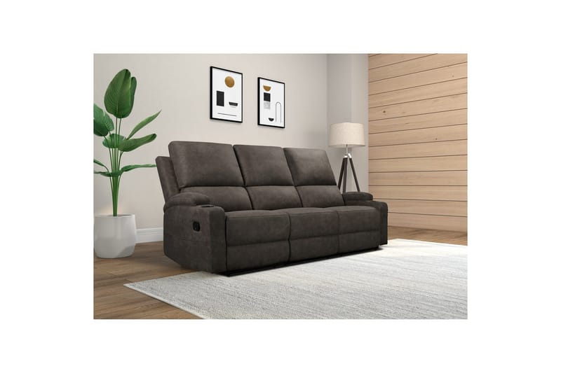 Dallas Reclinersoffa 3-sits - Grå - Möbler - Soffa - Biosoffa & reclinersoffa - 3 sits biosoffa & reclinersoffa