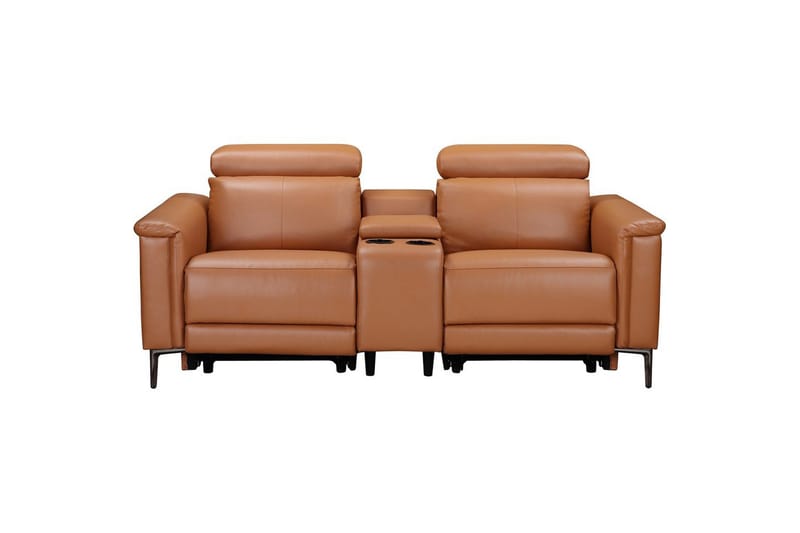 Lund 2-sits Reclinersoffa med Förvaring i Konstläder - Brun - Möbler - Soffa - Biosoffa & reclinersoffa - 2 sits biosoffa & reclinersoffa