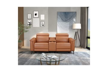 Lund 2-sits Reclinersoffa med Förvaring i Konstläder - Brun - Möbler - Soffa - Biosoffa & reclinersoffa - 2 sits biosoffa & reclinersoffa