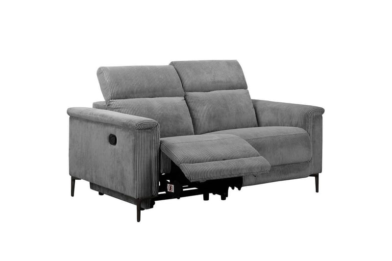 Lund 2-sits Rektangulär Reclinersoffa i Manchester - Grå - Möbler - Soffa - Biosoffa & reclinersoffa - 2 sits biosoffa & reclinersoffa