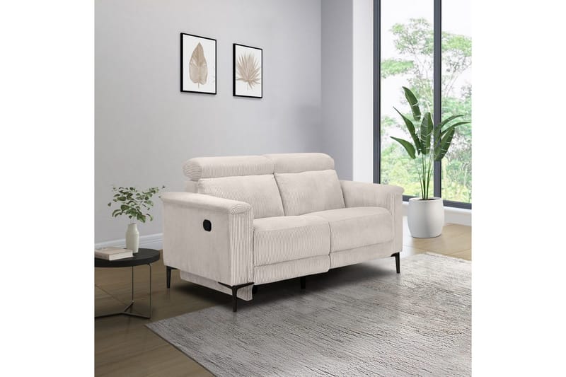 Lund 2-sits Rektangulär Reclinersoffa i Manchester - Ljusbeige - Möbler - Soffa - Biosoffa & reclinersoffa - 2 sits biosoffa & reclinersoffa