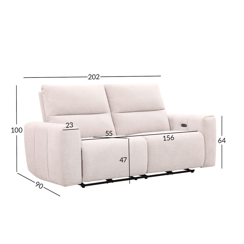 Reclinersoffa Ödmark 3-sits med elektrisk mekanism - ljusbeige - Möbler - Soffa - Biosoffa & reclinersoffa - 3 sits biosoffa & reclinersoffa