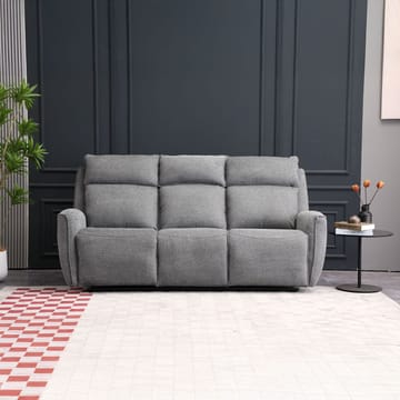 Reclinersoffa Östvik 3-sits med manuell mekanism - grå - Möbler - Soffa - Biosoffa & reclinersoffa - 3 sits biosoffa & reclinersoffa
