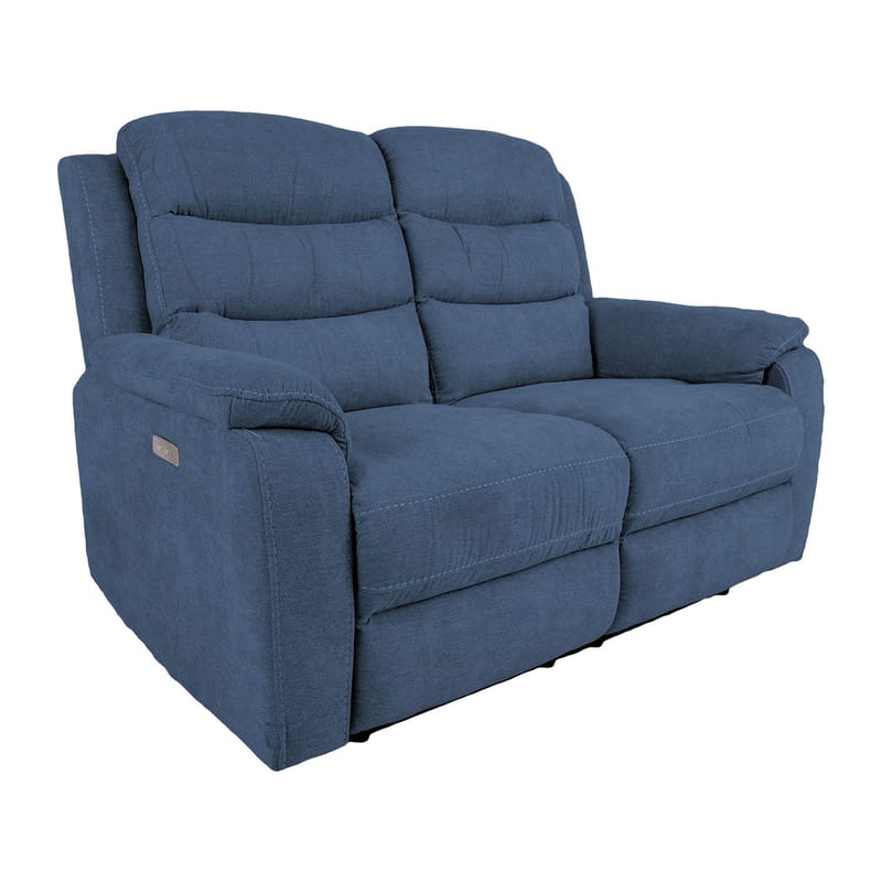 Reclinersoffa Blenor 2-sits med elektrisk mekanism, Blå