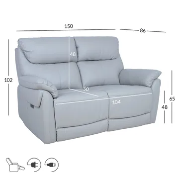 Reclinersoffa Dalsor 2-sits med elektrisk mekanism - Beige - Möbler - Soffa - Biosoffa & reclinersoffa - 2 sits biosoffa & reclinersoffa