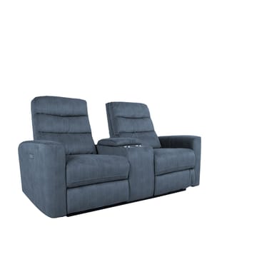 Reclinersoffa Darvi 2-sits med elektrisk mekanism - blå - Möbler - Soffa - Biosoffa & reclinersoffa - 2 sits biosoffa & reclinersoffa